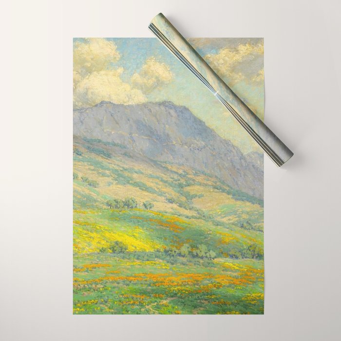 Granville Redmond Hazy Day in Antelope Valley, 1932 Oil Painting Vintage American Art Wrapping Paper Gallery Image 1