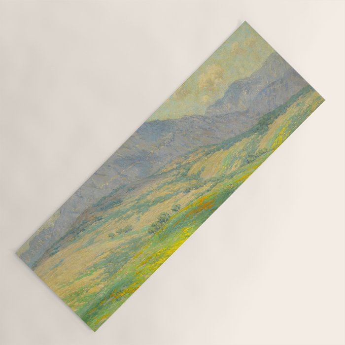 Granville Redmond Hazy Day in Antelope Valley, 1932 Oil Painting Vintage American Art Yoga Mat Gallery Image 1