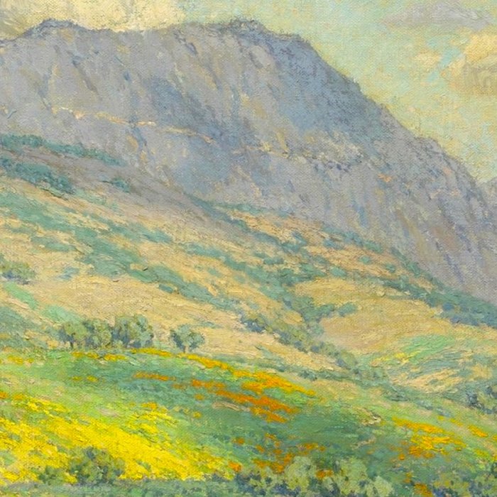 Granville Redmond Hazy Day in Antelope Valley, 1932 Oil Painting Vintage American Art Coffee Mug Gallery Image 2
