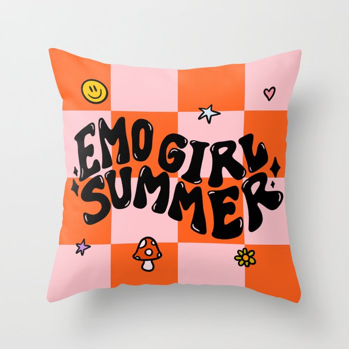 Emo Girl Summer Throw Pillow Gallery Image 6