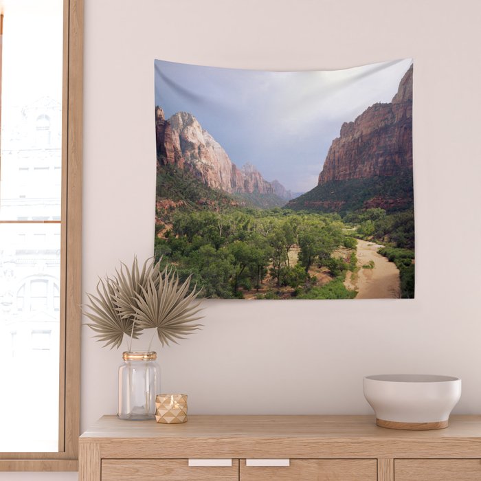 Zion Valley Utah Beauty Wall Tapestry Gallery Image 2