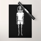 Skeleton want to be Asronaut Wrapping Paper Gallery Image 1