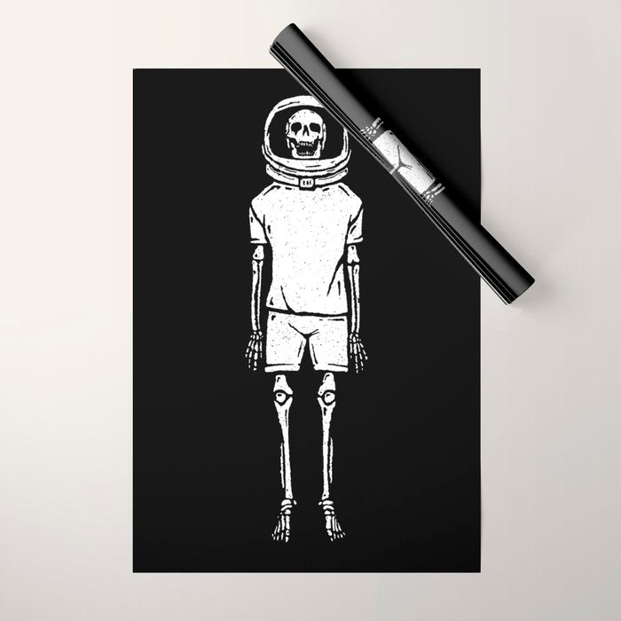 Skeleton want to be Asronaut Wrapping Paper Gallery Image 1