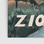 Zion National Park, Utah, USA Illustrated National Parks Poster Gallery Image 3