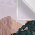 Zion National Park, Utah, USA Illustrated National Parks Wall Tapestry Gallery Image 3