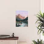 Zion National Park, Utah, USA Illustrated National Parks Poster Gallery Image 2