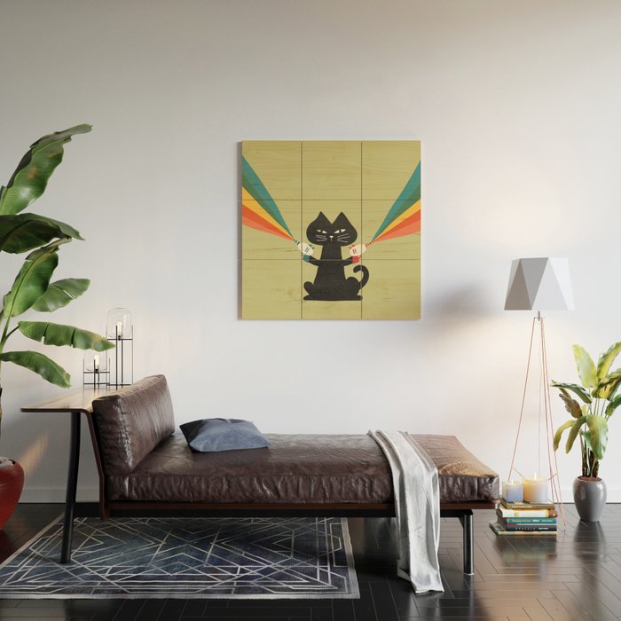 Ray gun cat Wood Wall Art Gallery Image 2