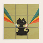 Ray gun cat Wood Wall Art Gallery Image 1
