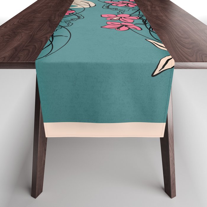 Floral Jellyfishes 1 Table Runner Gallery Image 1