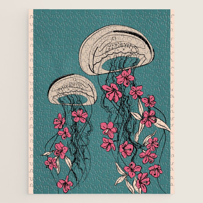 Floral Jellyfishes 1 Jigsaw Puzzle Gallery Image 1