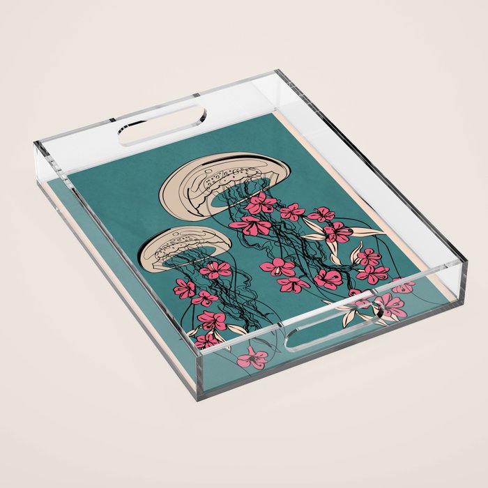 Floral Jellyfishes 1 Acrylic Tray Gallery Image 1