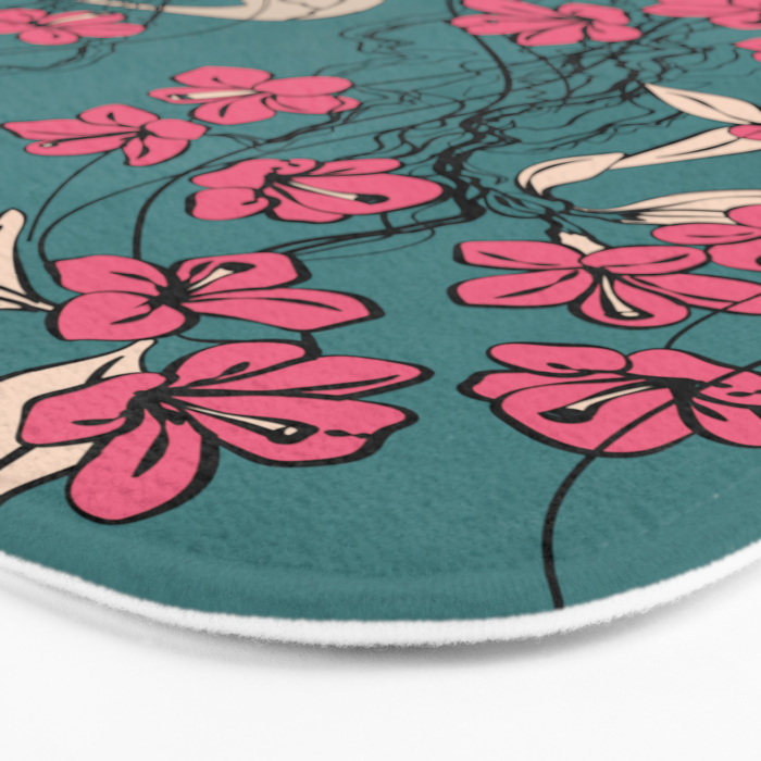 Floral Jellyfishes 1 Bath Mat Gallery Image 3