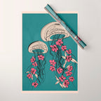 Floral Jellyfishes 1 Wrapping Paper Gallery Image 1
