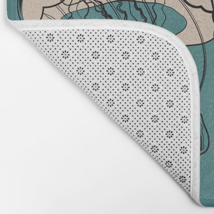 Floral Jellyfishes 1 Bath Mat Gallery Image 2