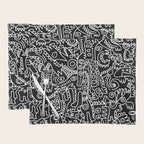 Black and White Street Art Tribal Graffiti Placemat Gallery Image 1