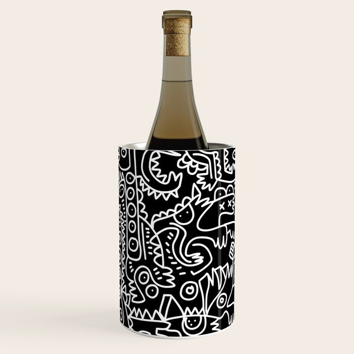 Black and White Street Art Tribal Graffiti Wine Chiller Gallery Image 3