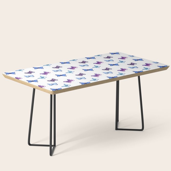 Two Blue Butterflies Watercolor Coffee Table Gallery Image 1