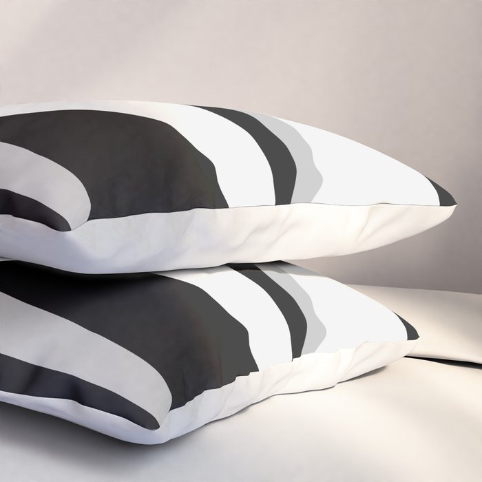 Geometric Triangles VI Black and White Pillow Sham Gallery Image 3