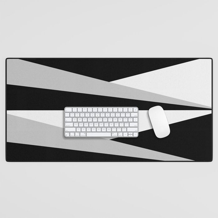 Geometric Triangles VI Black and White Desk Mat Gallery Image 1