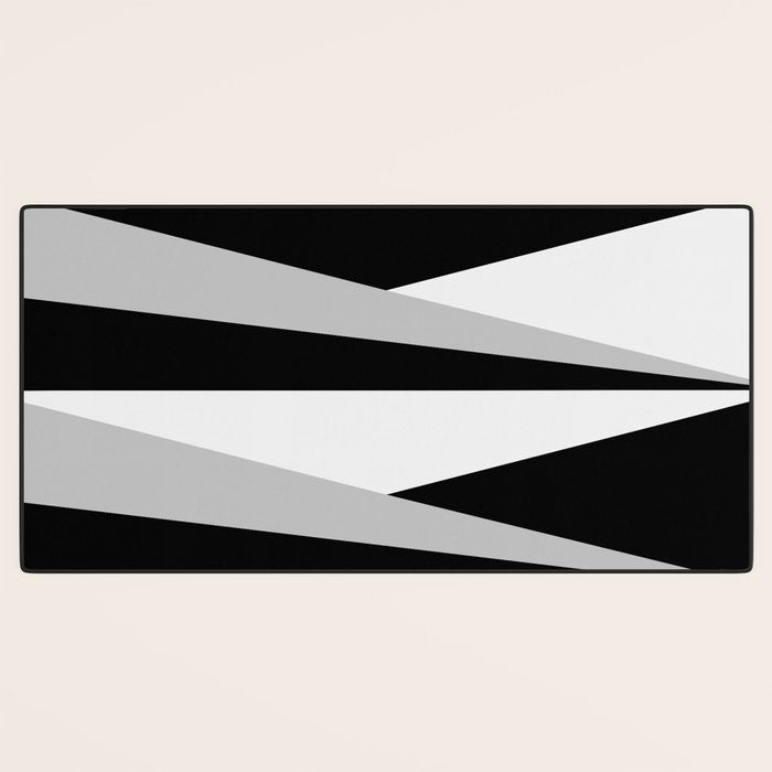 Geometric Triangles VI Black and White Desk Mat Gallery Image 3