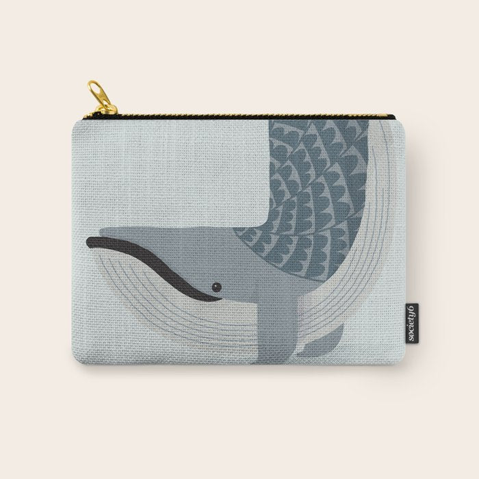 Whimsical Blue Whale Carry All Pouch Gallery Image 1