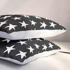 Star Pattern White On Black Pillow Sham Gallery Image 3