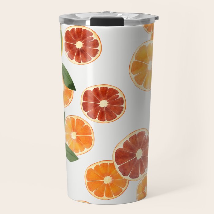 sliced oranges spring watercolor Travel Mug Gallery Image 1