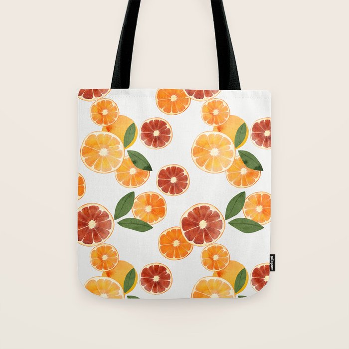 sliced oranges spring watercolor Tote Bag Gallery Image 1