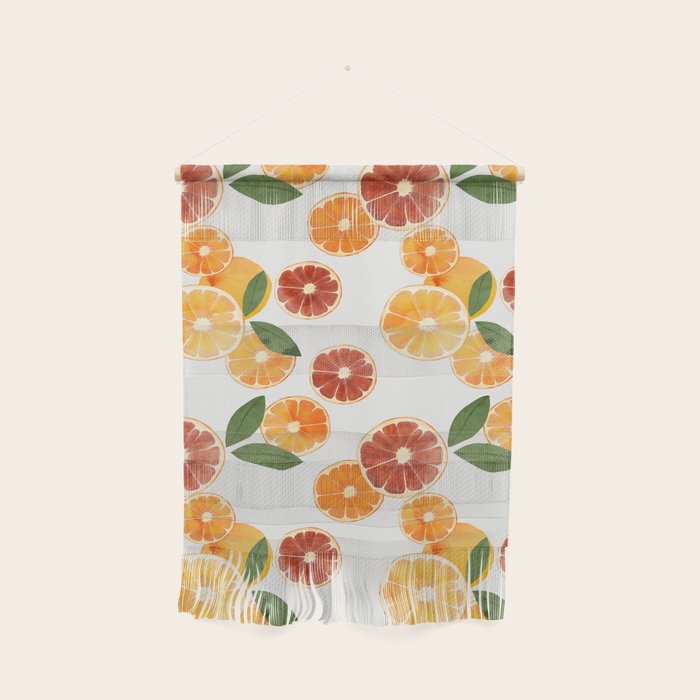 sliced oranges spring watercolor Wall Hanging Gallery Image 1