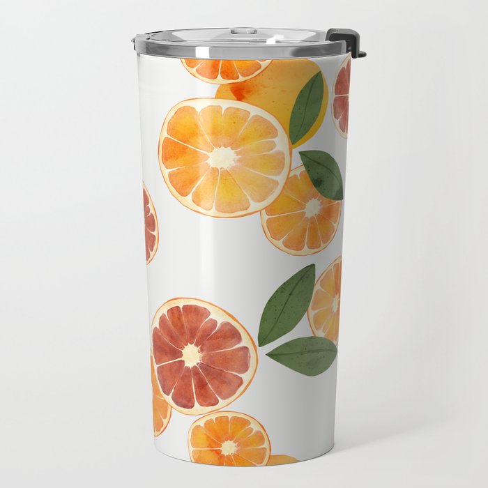 sliced oranges spring watercolor Travel Mug Gallery Image 2