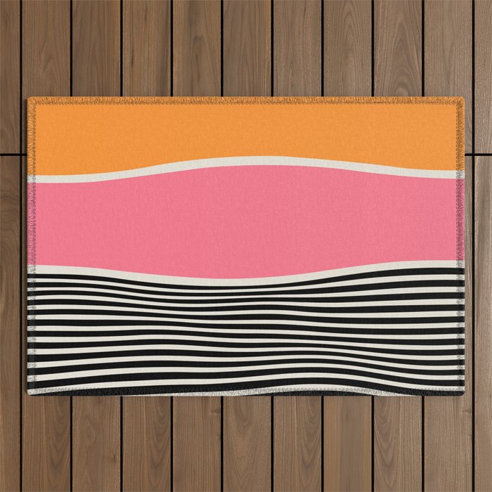 Wavy Ripples: Mid Century Edition Outdoor Rug Gallery Image 1