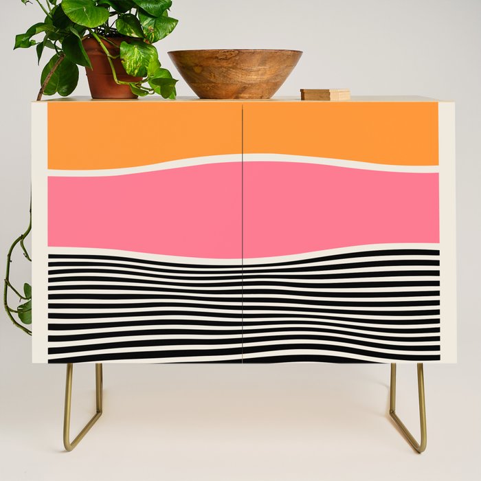 Wavy Ripples: Mid Century Edition Credenza Gallery Image 1
