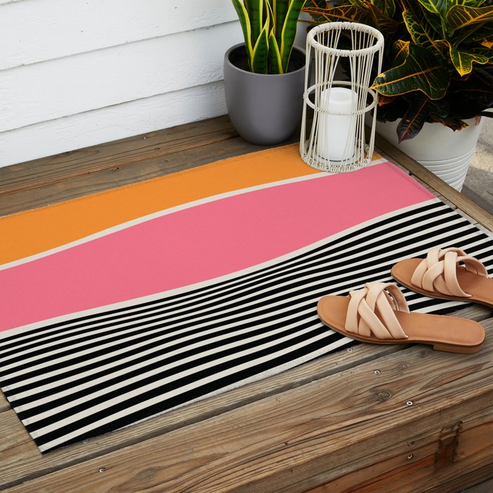 Wavy Ripples: Mid Century Edition Outdoor Rug Gallery Image 2