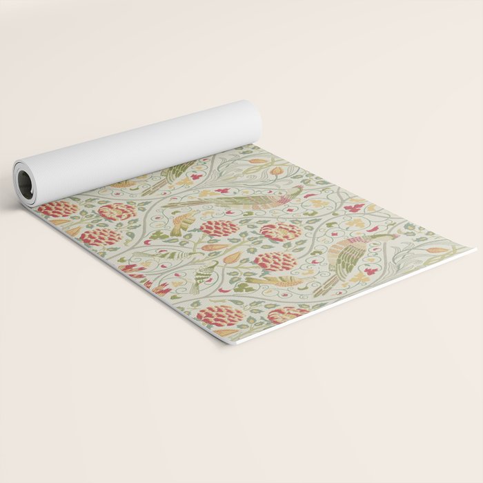 William Morris Seasons by May Melsetter Linen Cream Yoga Mat Gallery Image 2