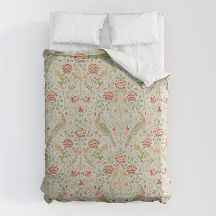 William Morris Seasons by May Melsetter Linen Cream Duvet Cover Gallery Image 6