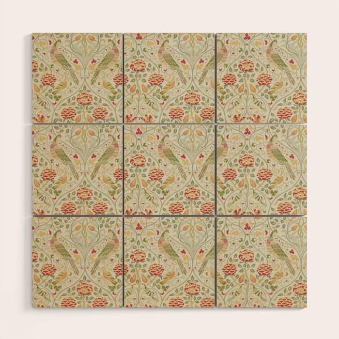 William Morris Seasons by May Melsetter Linen Cream Wood Wall Art Gallery Image 1