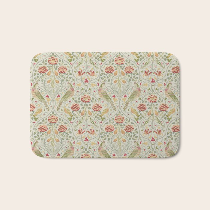 William Morris Seasons by May Melsetter Linen Cream Bath Mat Gallery Image 1