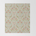William Morris Seasons by May Melsetter Linen Cream Throw Blanket Gallery Image 2