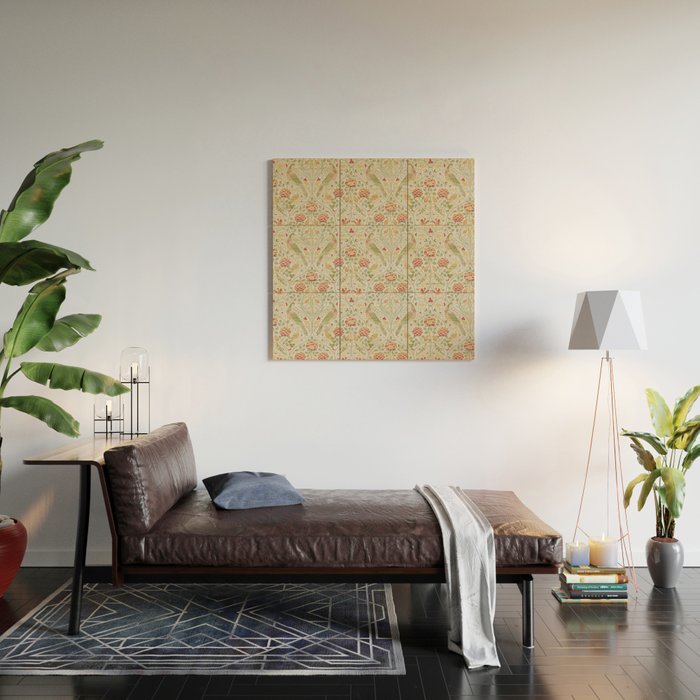 William Morris Seasons by May Melsetter Linen Cream Wood Wall Art Gallery Image 2