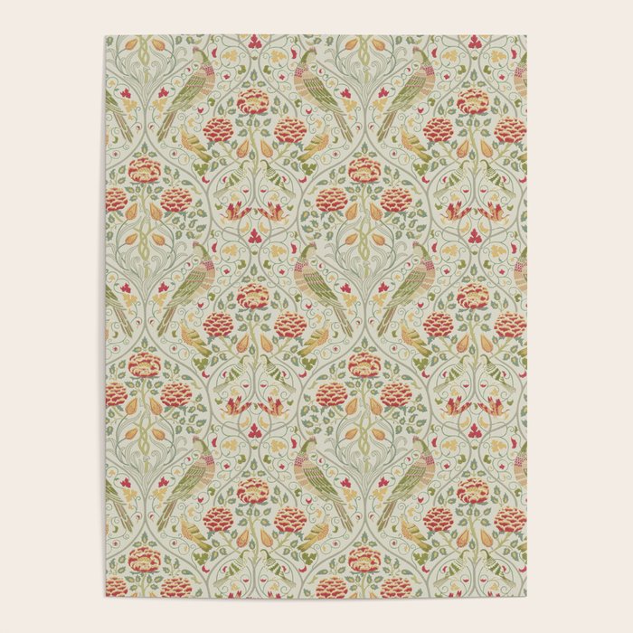 William Morris Seasons by May Melsetter Linen Cream Poster Gallery Image 4