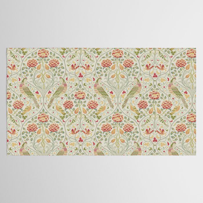 William Morris Seasons by May Melsetter Linen Cream Tablecloth Gallery Image 2