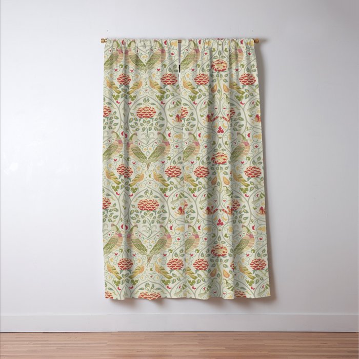 William Morris Seasons by May Melsetter Linen Cream Window Curtain Gallery Image 3