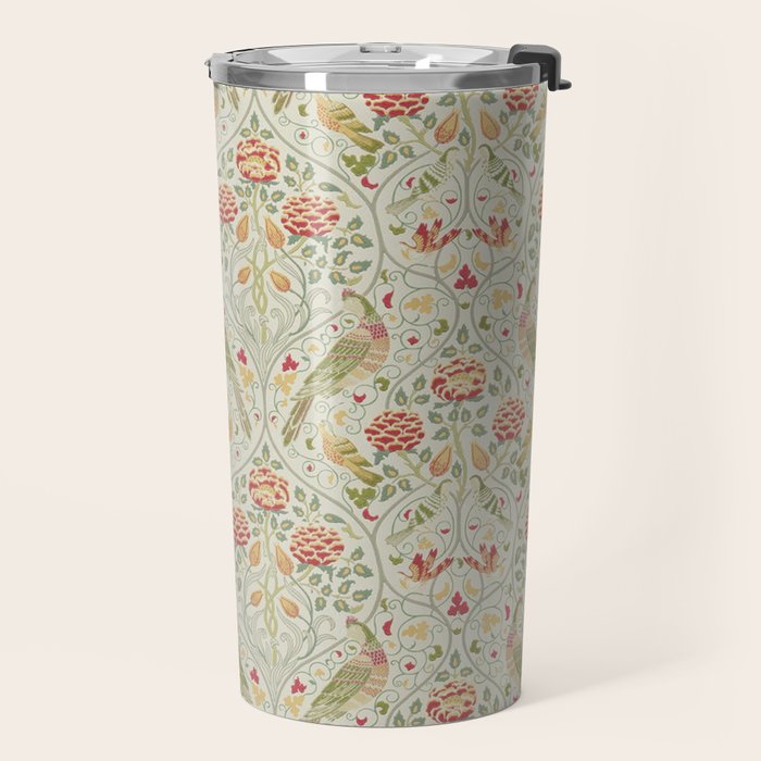 William Morris Seasons by May Melsetter Linen Cream Travel Mug Gallery Image 2