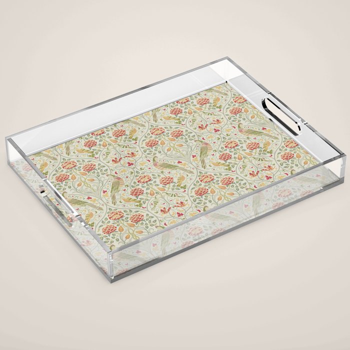 William Morris Seasons by May Melsetter Linen Cream Acrylic Tray Gallery Image 1