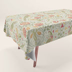 William Morris Seasons by May Melsetter Linen Cream Tablecloth Gallery Image 1