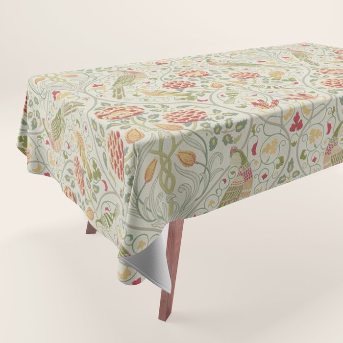 William Morris Seasons by May Melsetter Linen Cream Tablecloth Gallery Image 1