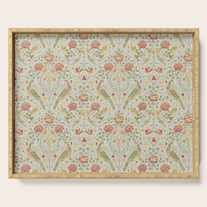 William Morris Seasons by May Melsetter Linen Cream Serving Tray Gallery Image 1