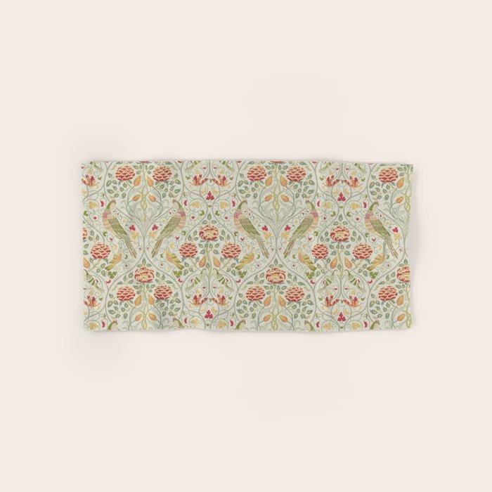 William Morris Seasons by May Melsetter Linen Cream Bath Towel Gallery Image 1