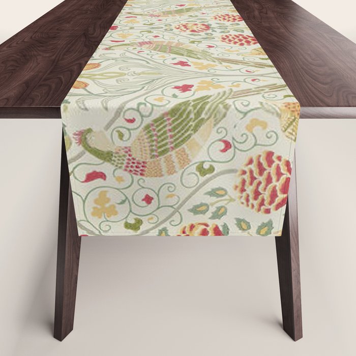 William Morris Seasons by May Melsetter Linen Cream Table Runner Gallery Image 1