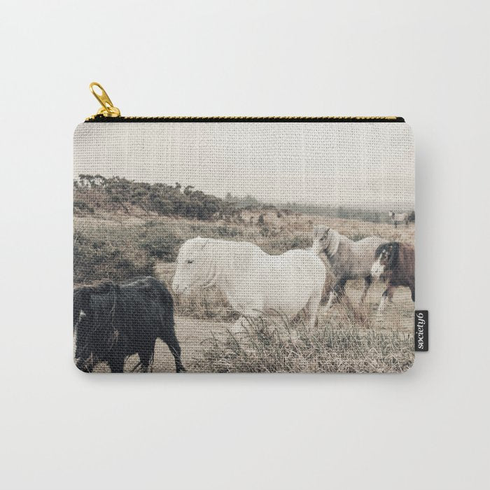 Wild horses on the endless highlands 3 Carry All Pouch Gallery Image 1